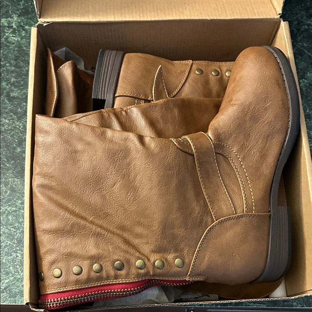 Journee Collection Tan Over the Knee Boots (WIDE CALF)